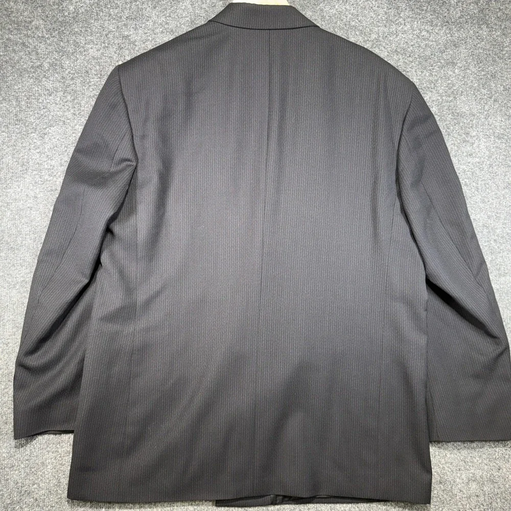 Roberto Villini Double Breasted Blazer Men 44R Black Pinstripe Cecchi Paolo Wool